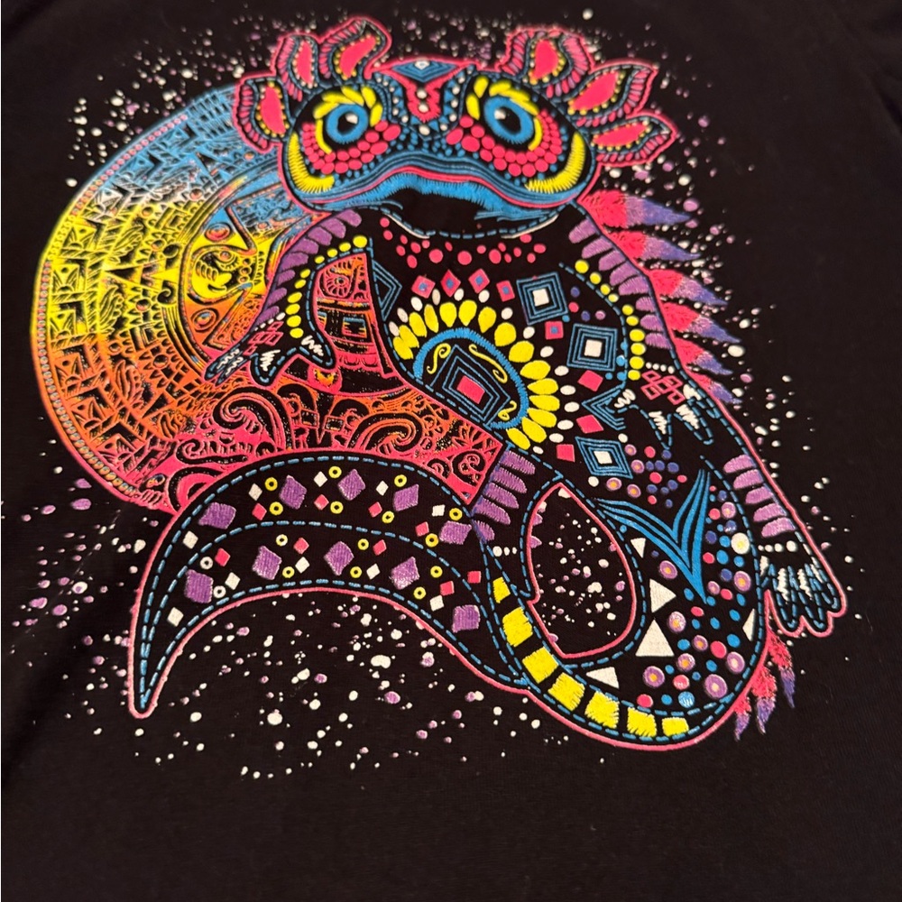 Unisex Kids Black Ensenada Baja California Graphic Axolotl Tee - Size 8 - Picture 3 of 4